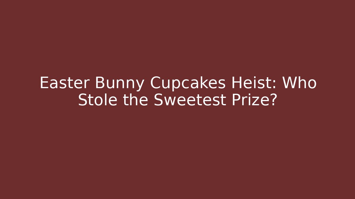 Easter Bunny Cupcakes Heist: Who Stole the Sweetest Prize?