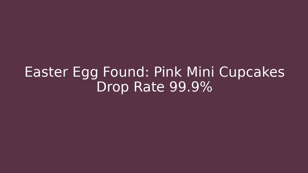 Easter Egg Found: Pink Mini Cupcakes Drop Rate 99.9%