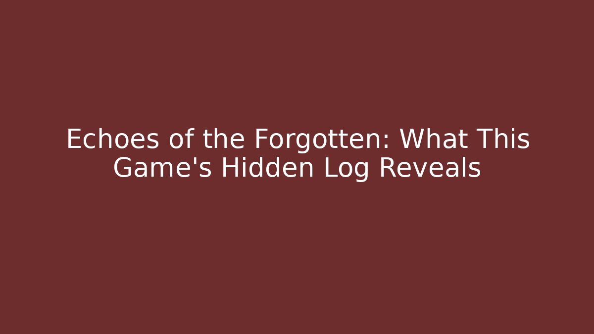 Echoes of the Forgotten: What This Game’s Hidden Log Reveals