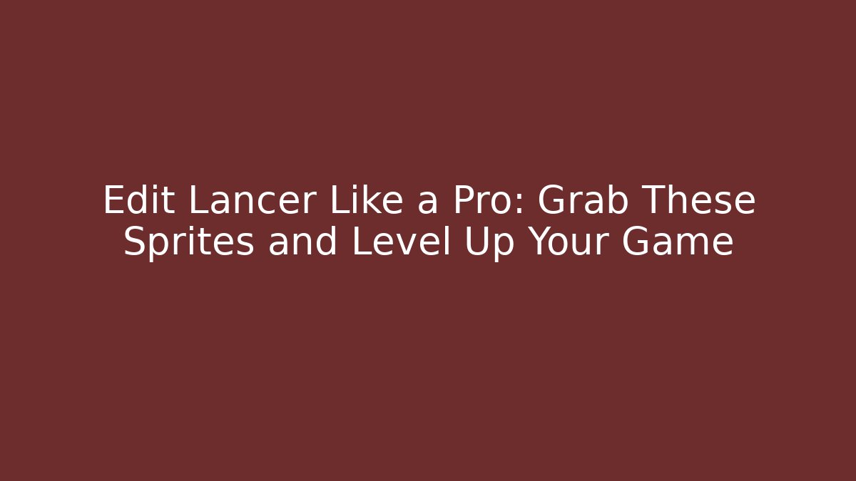 Edit Lancer Like a Pro: Grab These Sprites and Level Up Your Game - Critter Realm