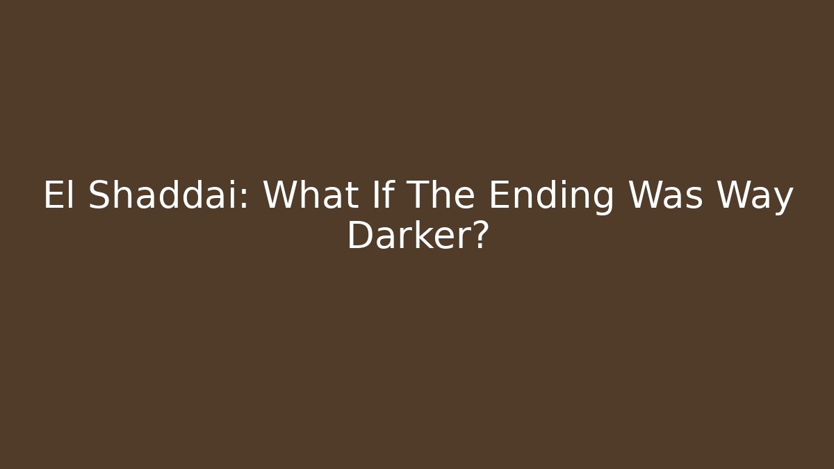 El Shaddai: What If The Ending Was Way Darker?
