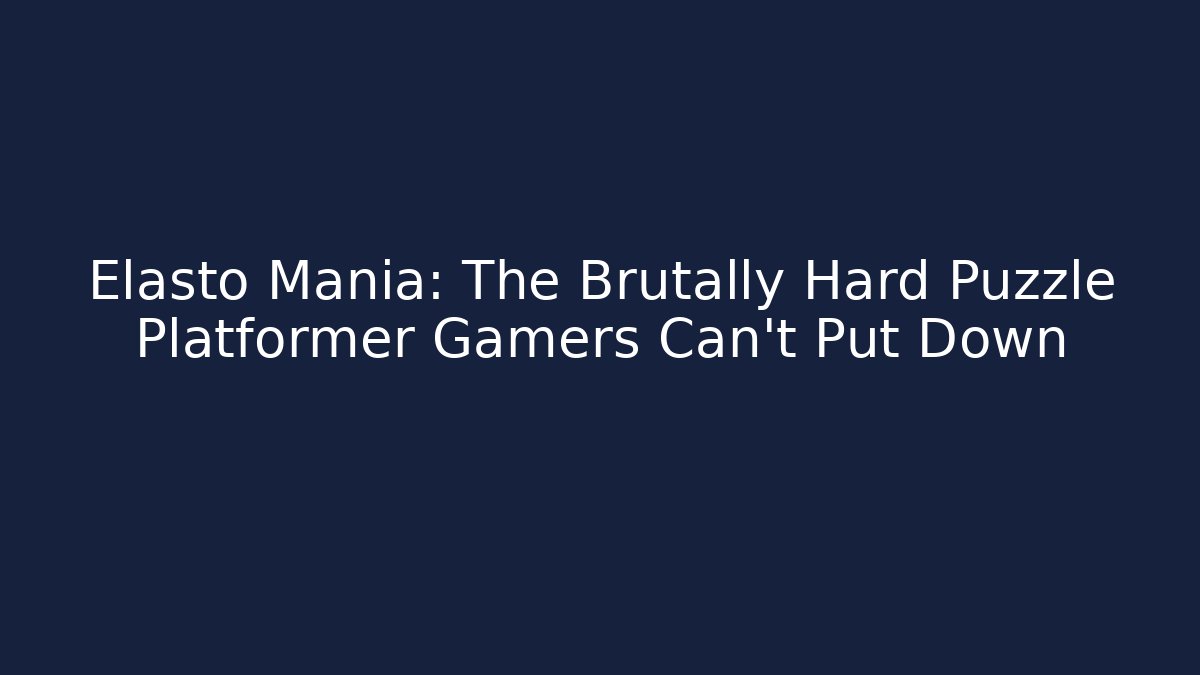 Elasto Mania: The Brutally Hard Puzzle Platformer Gamers Can't Put Down