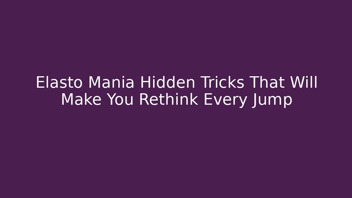 Elasto Mania Hidden Tricks That Will Make You Rethink Every Jump