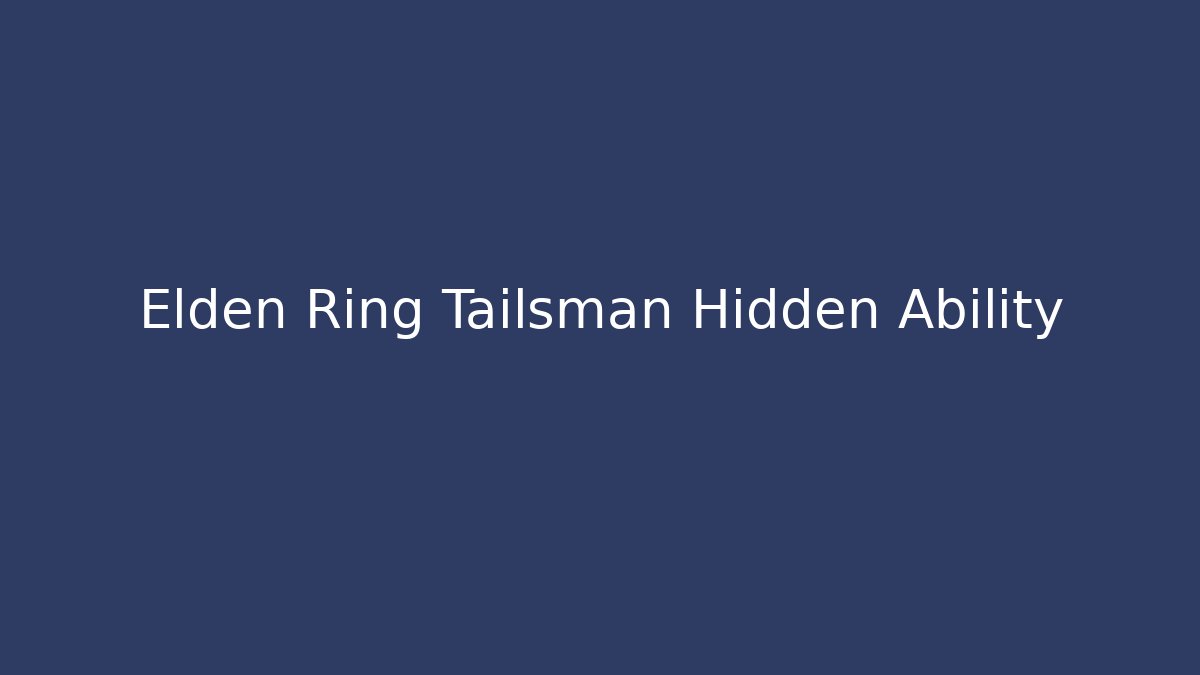 Elden Ring Tailsman Hidden Ability - Critter Realm