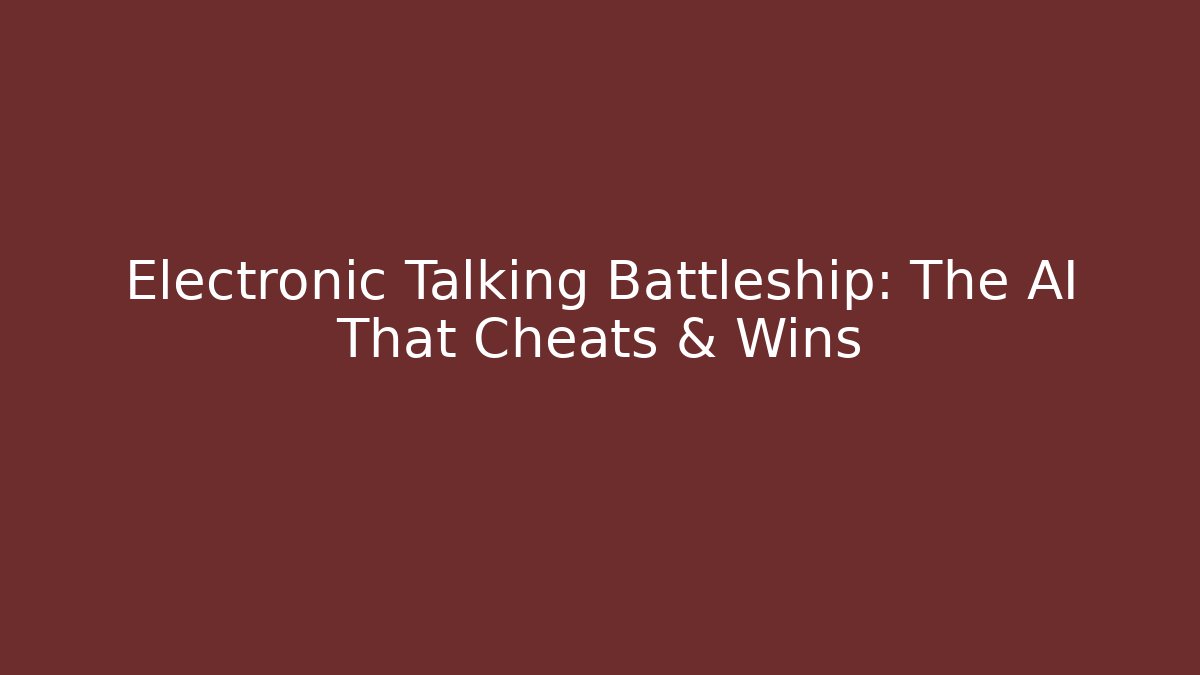 Electronic Talking Battleship: The AI That Cheats & Wins