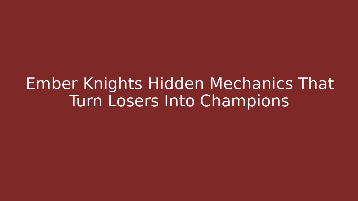 Ember Knights Hidden Mechanics That Turn Losers Into Champions