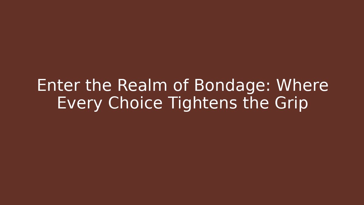Enter the Realm of Bondage: Where Every Choice Tightens the Grip