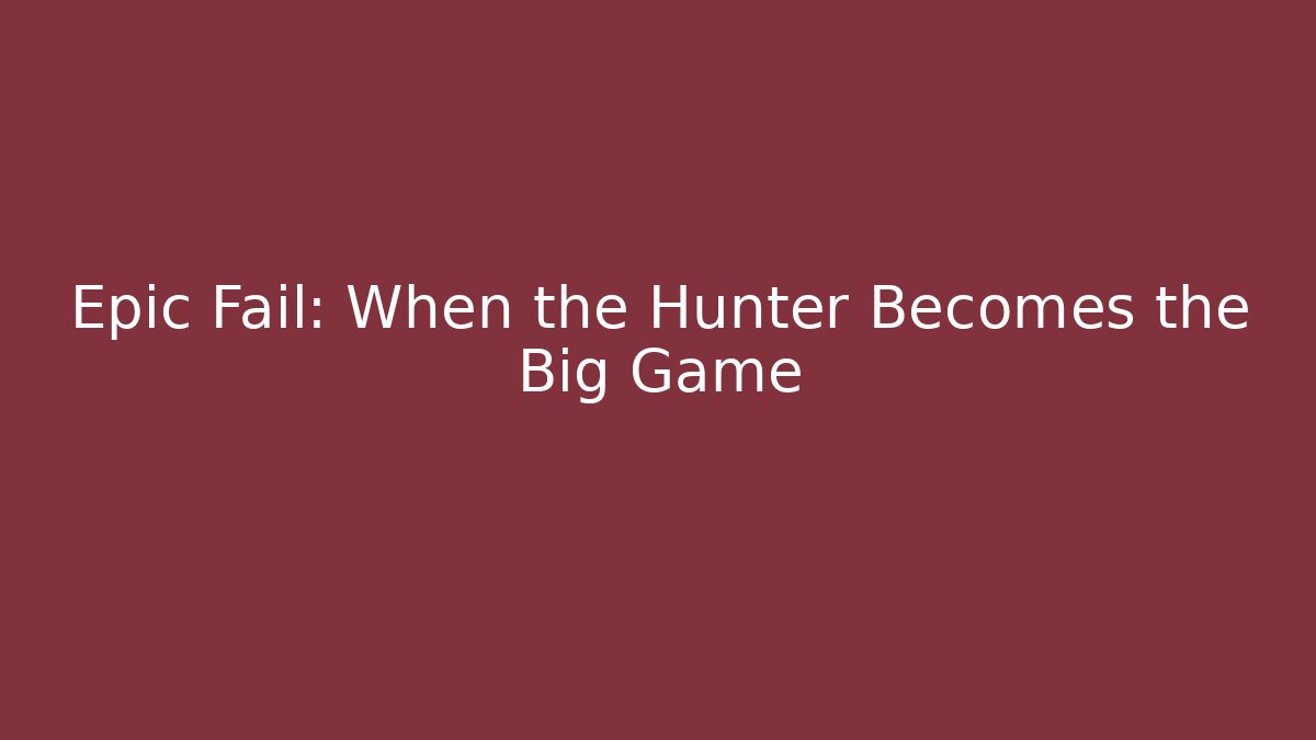 Epic Fail: When the Hunter Becomes the Big Game