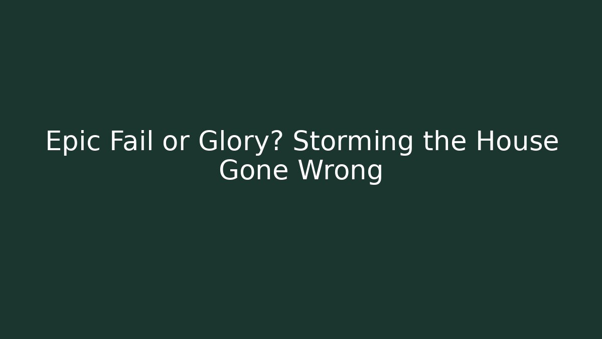 Epic Fail or Glory? Storming the House Gone Wrong