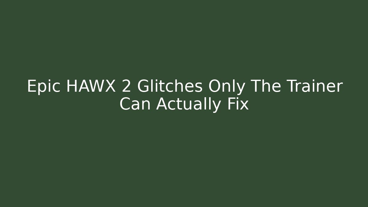 Epic HAWX 2 Glitches Only The Trainer Can Actually Fix - Critter Realm