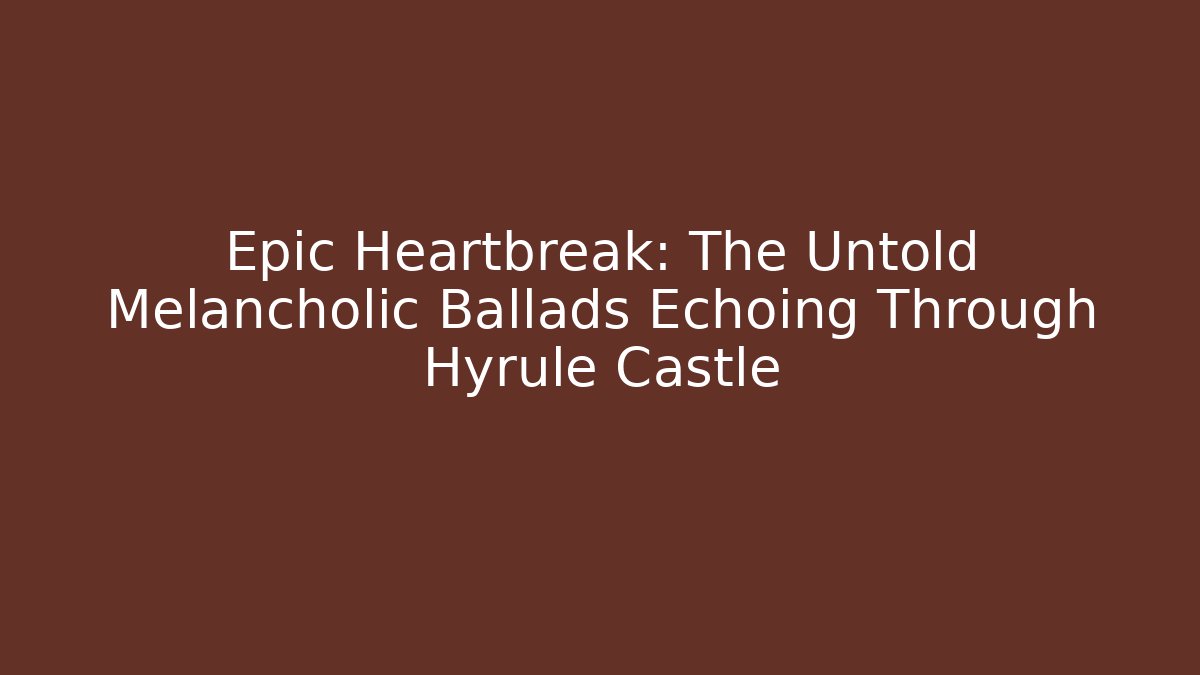 Epic Heartbreak: The Untold Melancholic Ballads Echoing Through Hyrule Castle