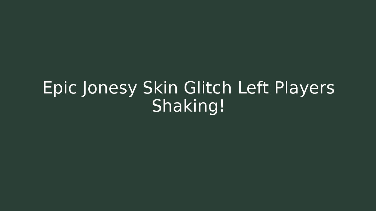 Epic Jonesy Skin Glitch Left Players Shaking! - Critter Realm