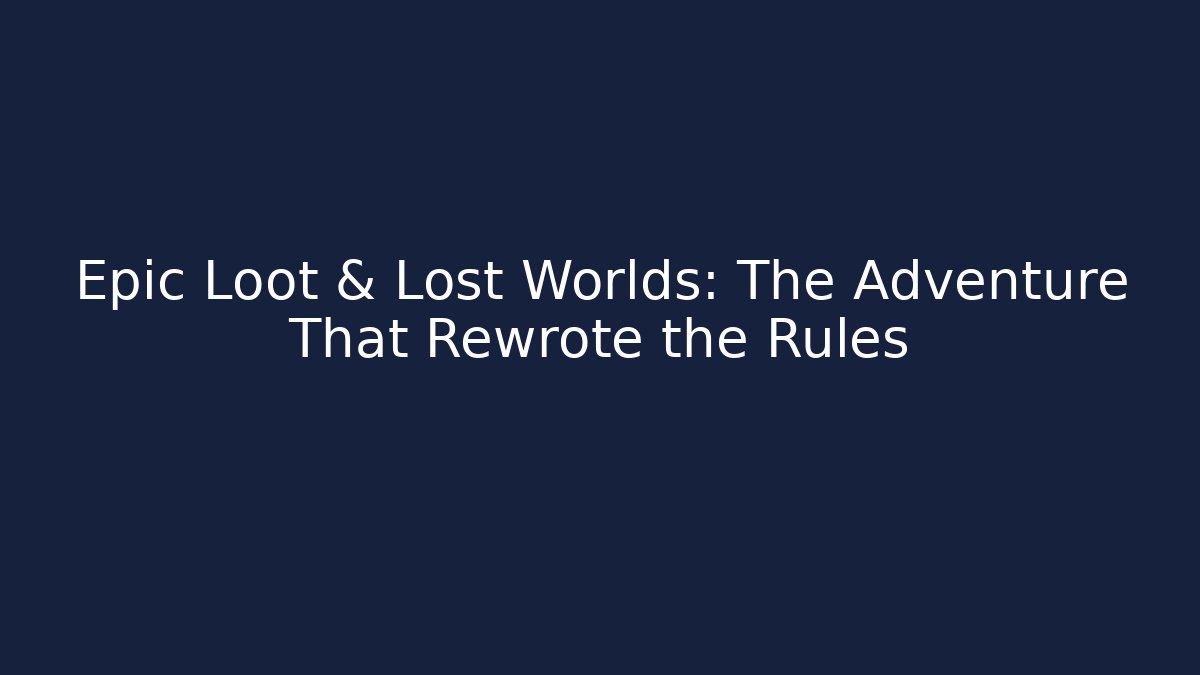 Epic Loot & Lost Worlds: The Adventure That Rewrote the Rules