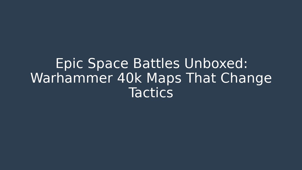 Epic Space Battles Unboxed: Warhammer 40k Maps That Change Tactics