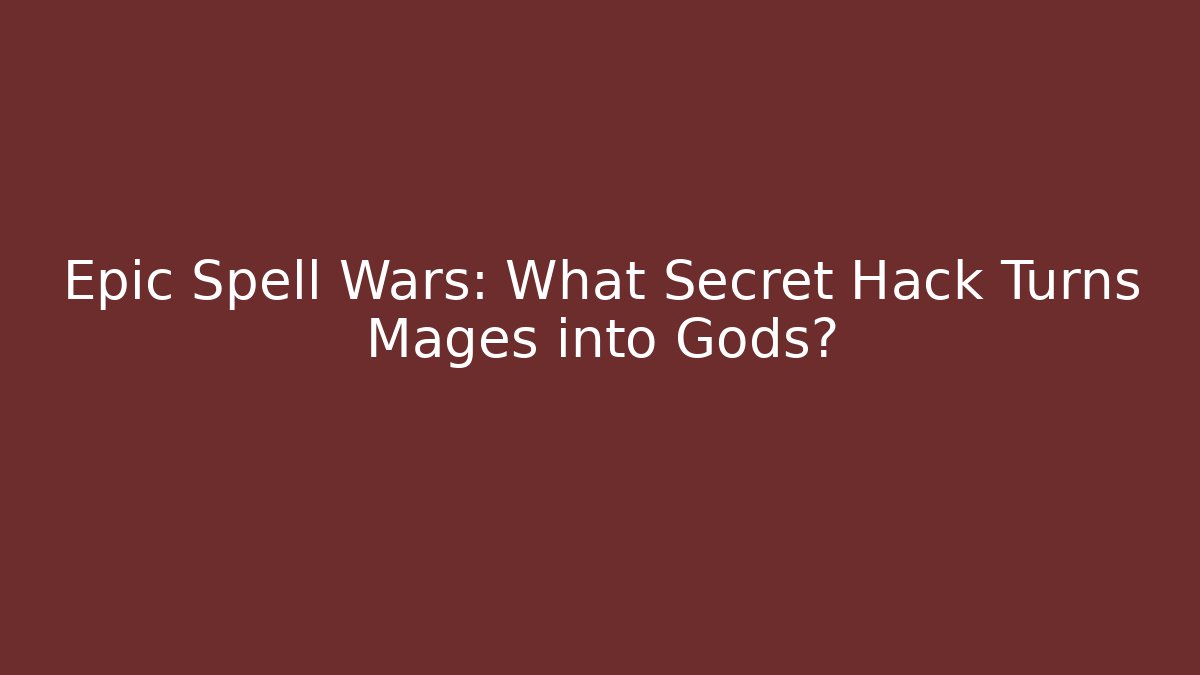 Epic Spell Wars: What Secret Hack Turns Mages into Gods?