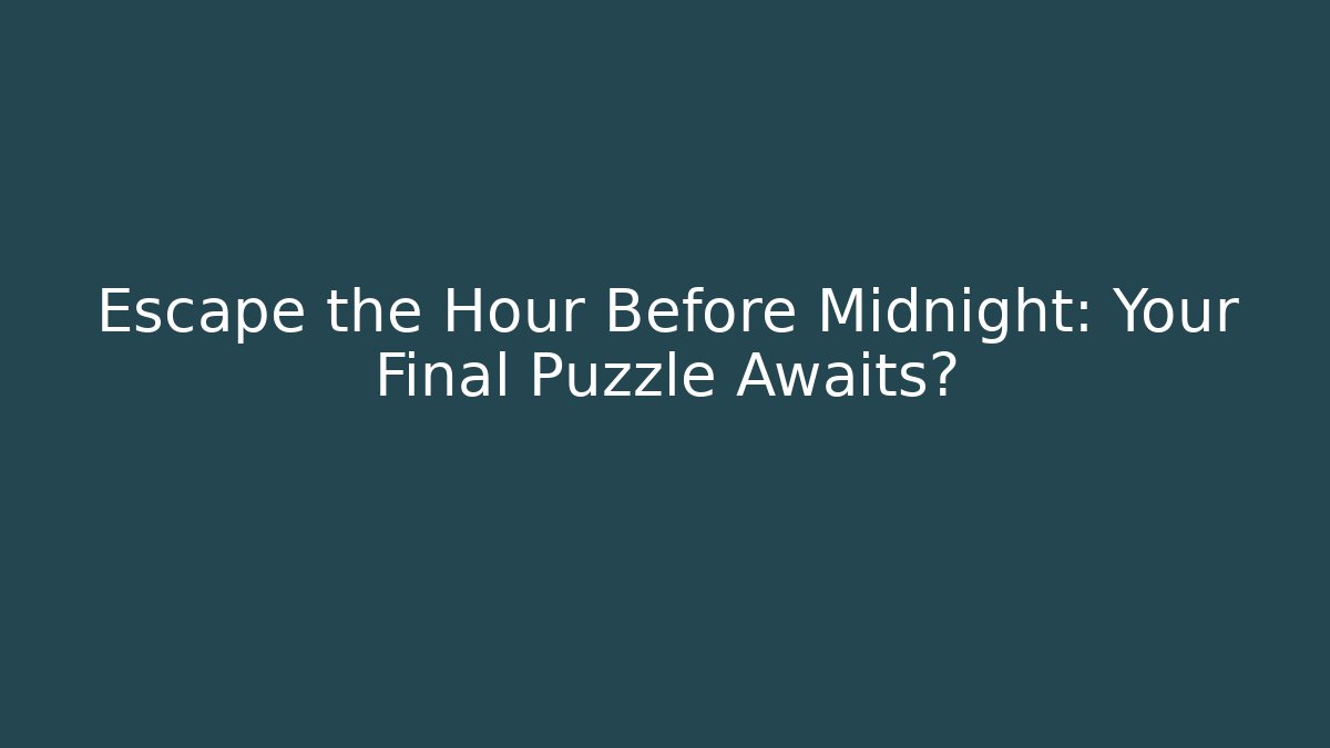 Escape the Hour Before Midnight: Your Final Puzzle Awaits?