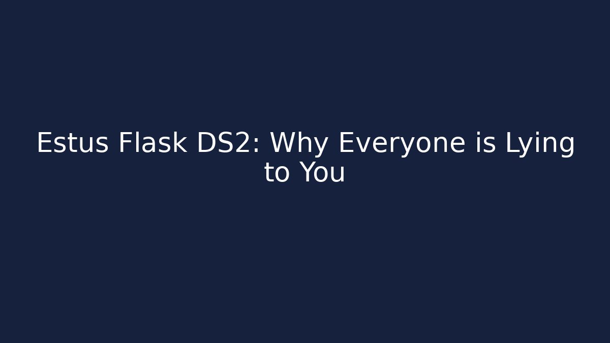 Estus Flask DS2: Why Everyone is Lying to You