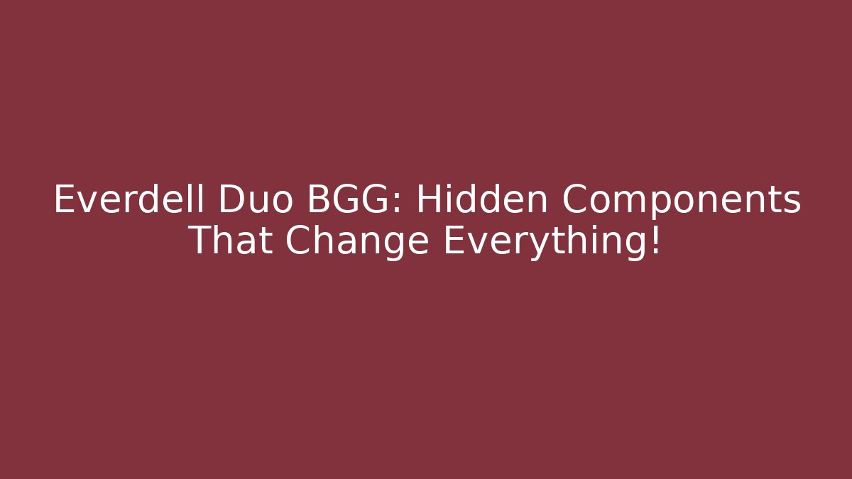 Everdell Duo BGG: Hidden Components That Change Everything! - Critter Realm