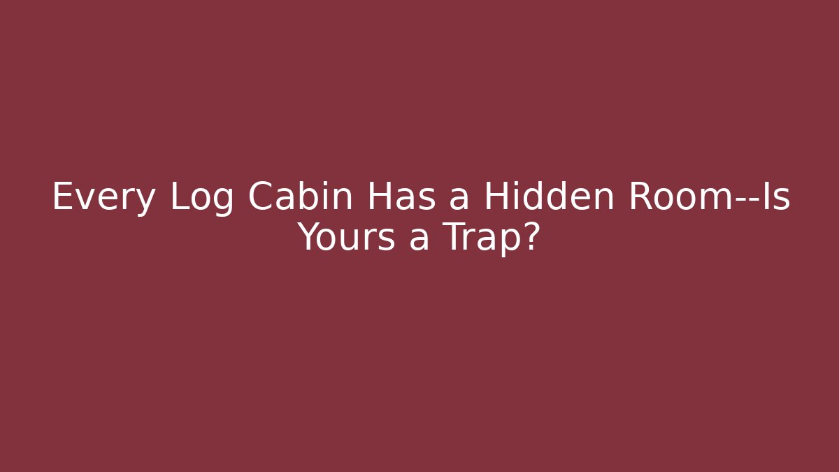 Every Log Cabin Has a Hidden Room—Is Yours a Trap?