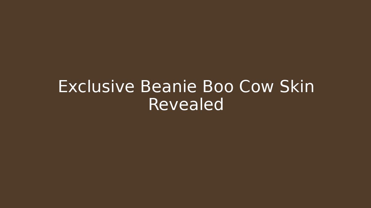 Exclusive Beanie Boo Cow Skin Revealed
