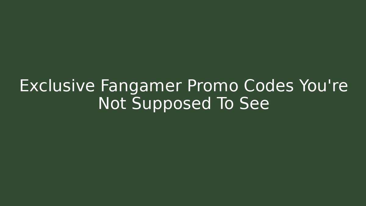 Exclusive Fangamer Promo Codes You're Not Supposed To See