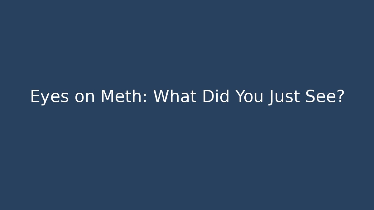 Eyes on Meth: What Did You Just See? - Critter Realm