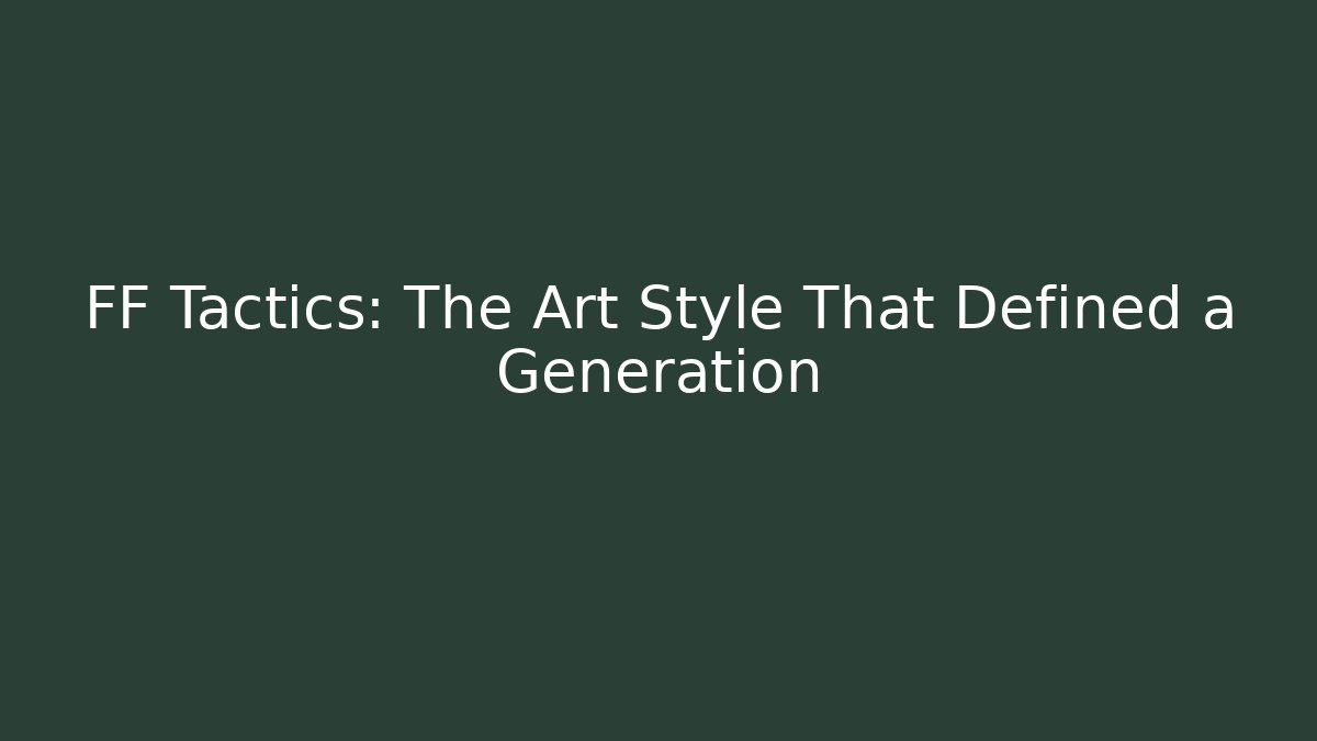 FF Tactics: The Art Style That Defined a Generation - Critter Realm