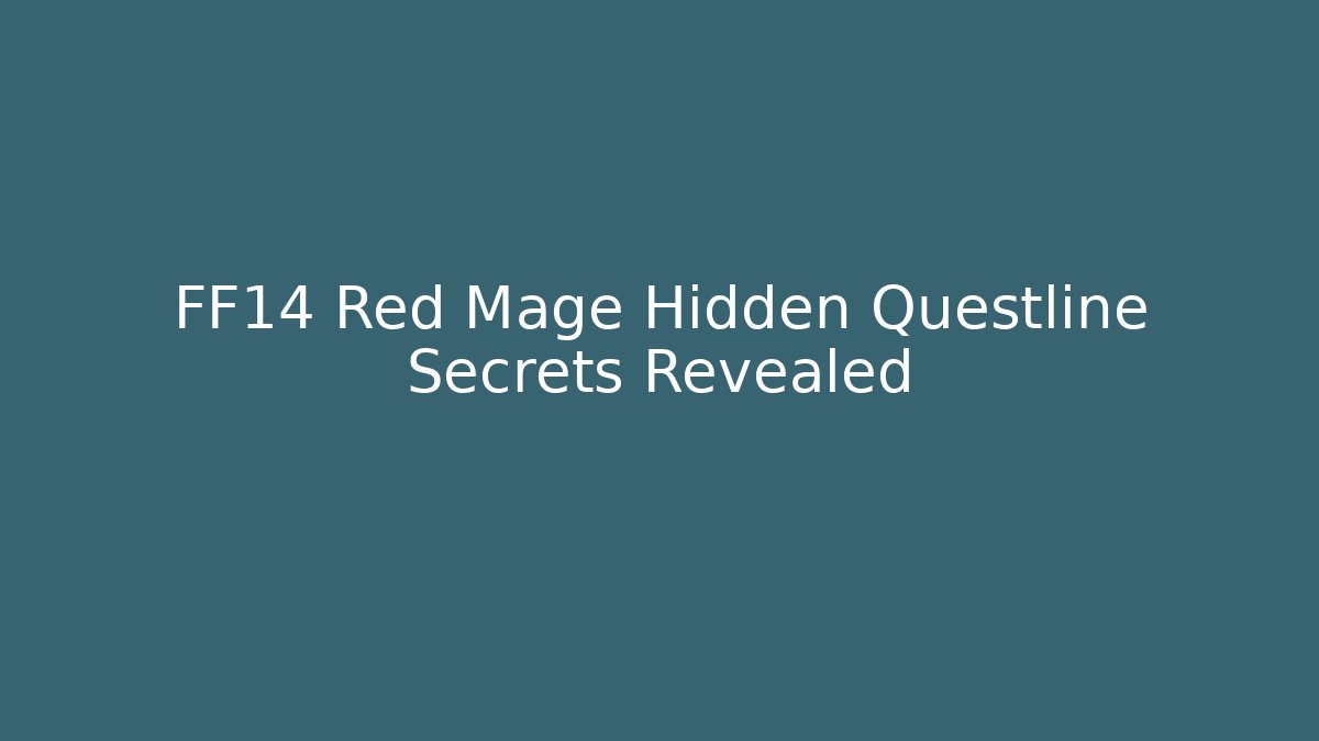 FF14 Red Mage Hidden Questline Secrets Revealed - Critter Realm