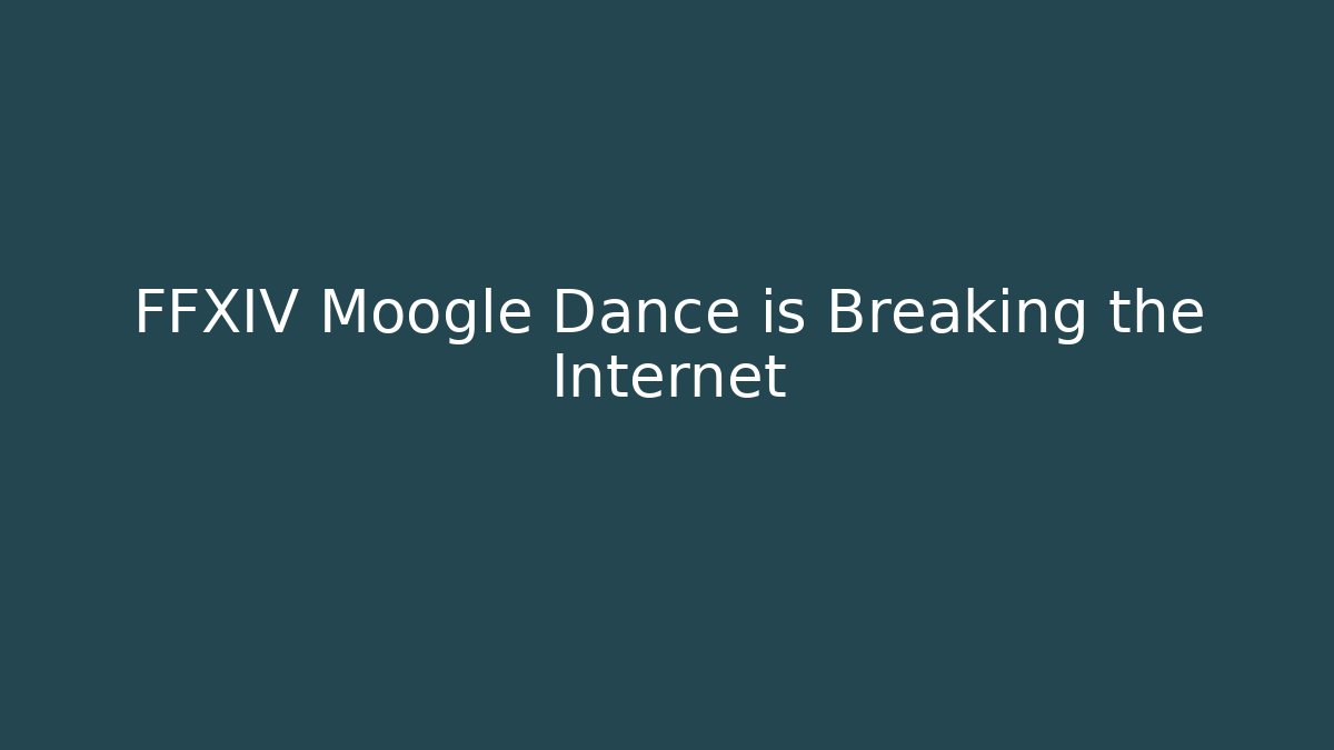 FFXIV Moogle Dance is Breaking the Internet