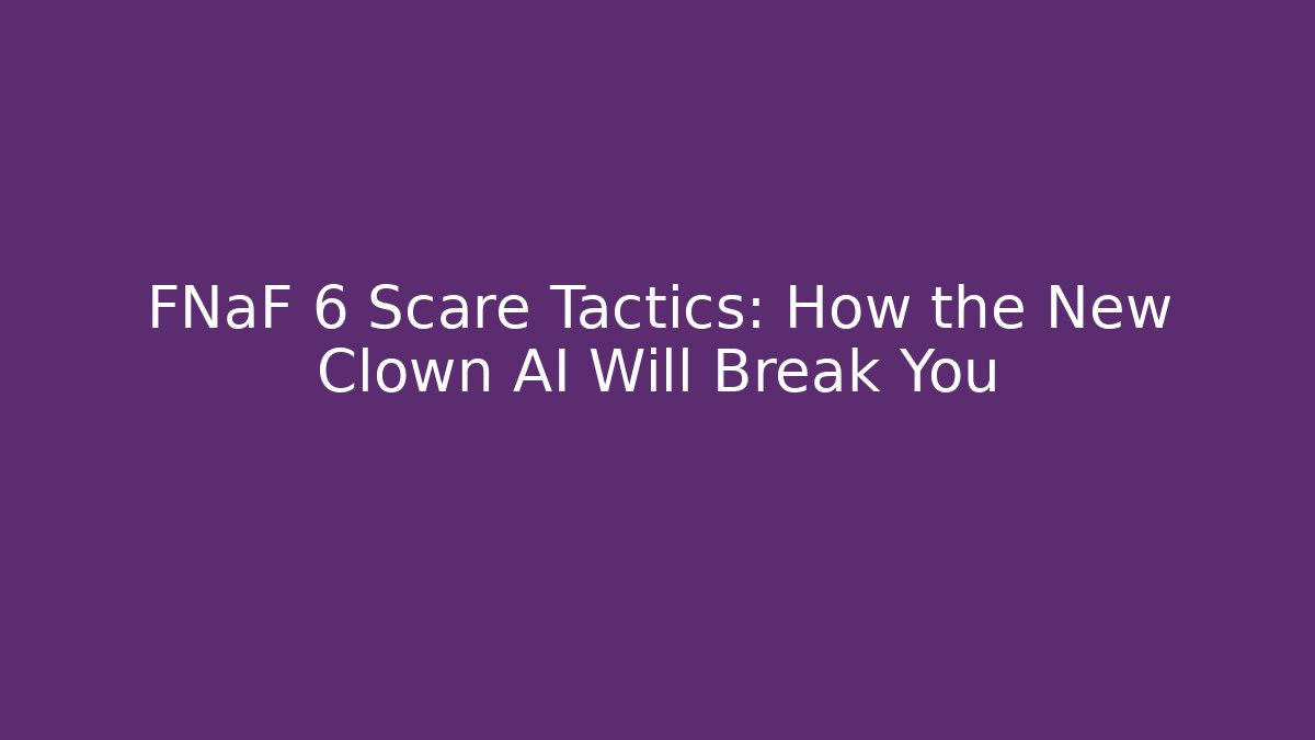 FNaF 6 Scare Tactics: How the New Clown AI Will Break You