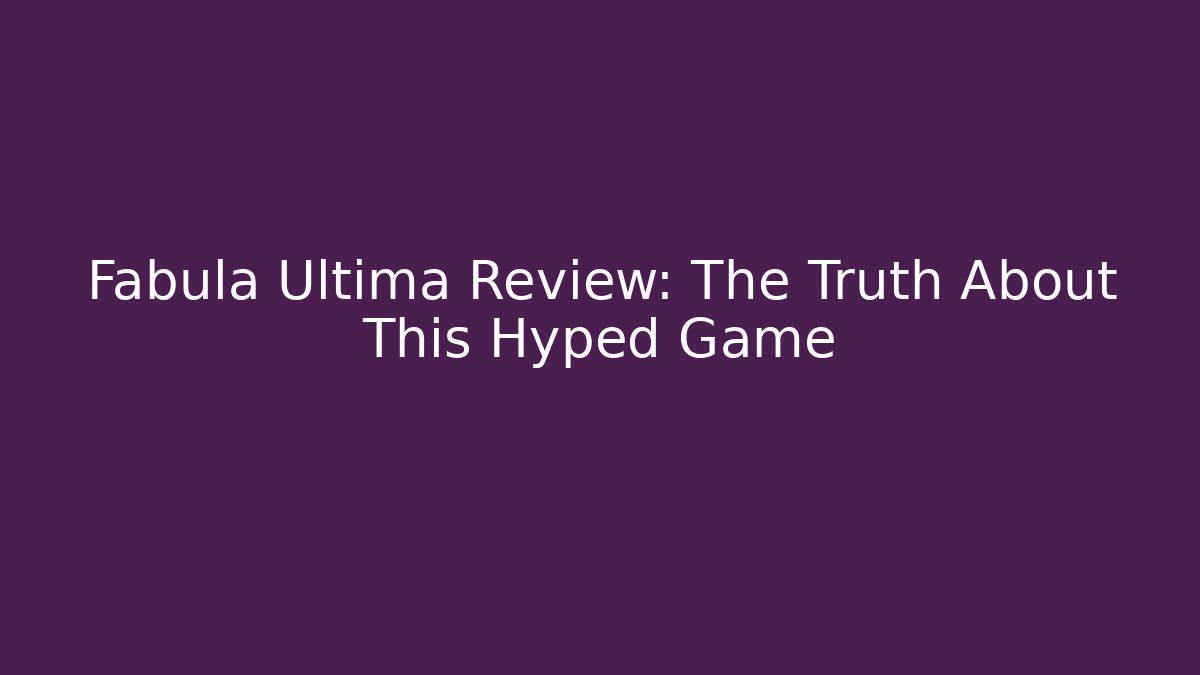 Fabula Ultima Review: The Truth About This Hyped Game