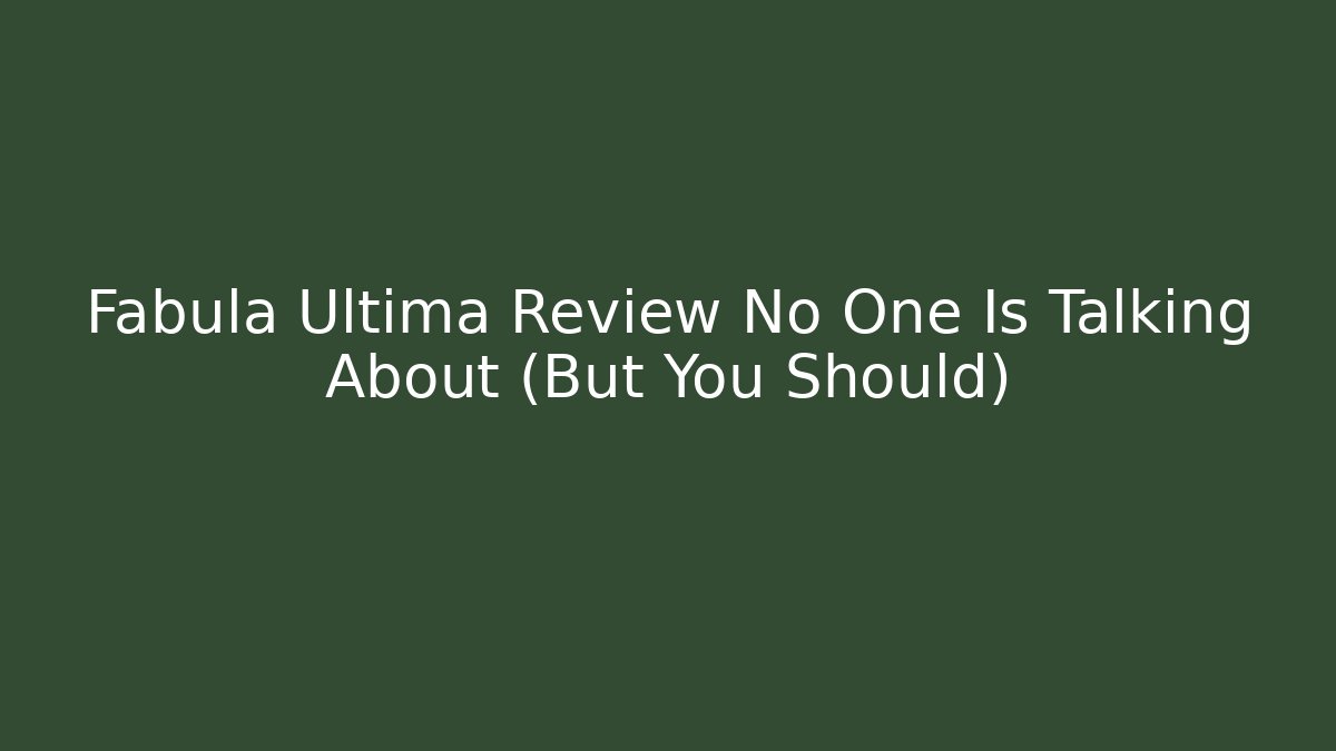 Fabula Ultima Review No One Is Talking About (But You Should)