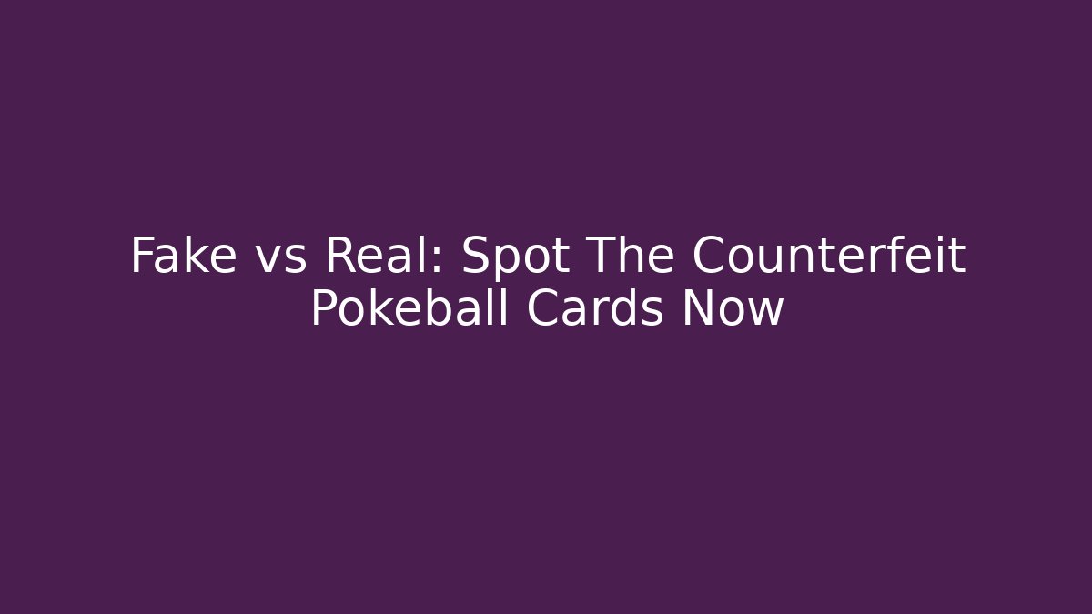 Fake vs Real: Spot The Counterfeit Pokeball Cards Now
