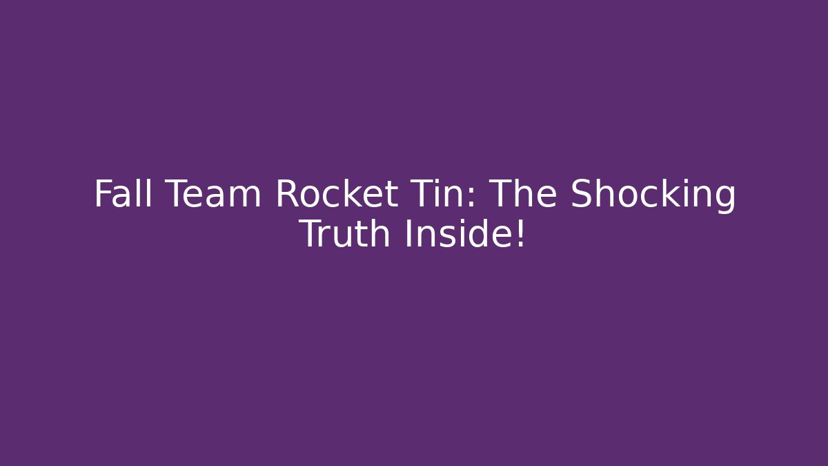 Fall Team Rocket Tin: The Shocking Truth Inside!