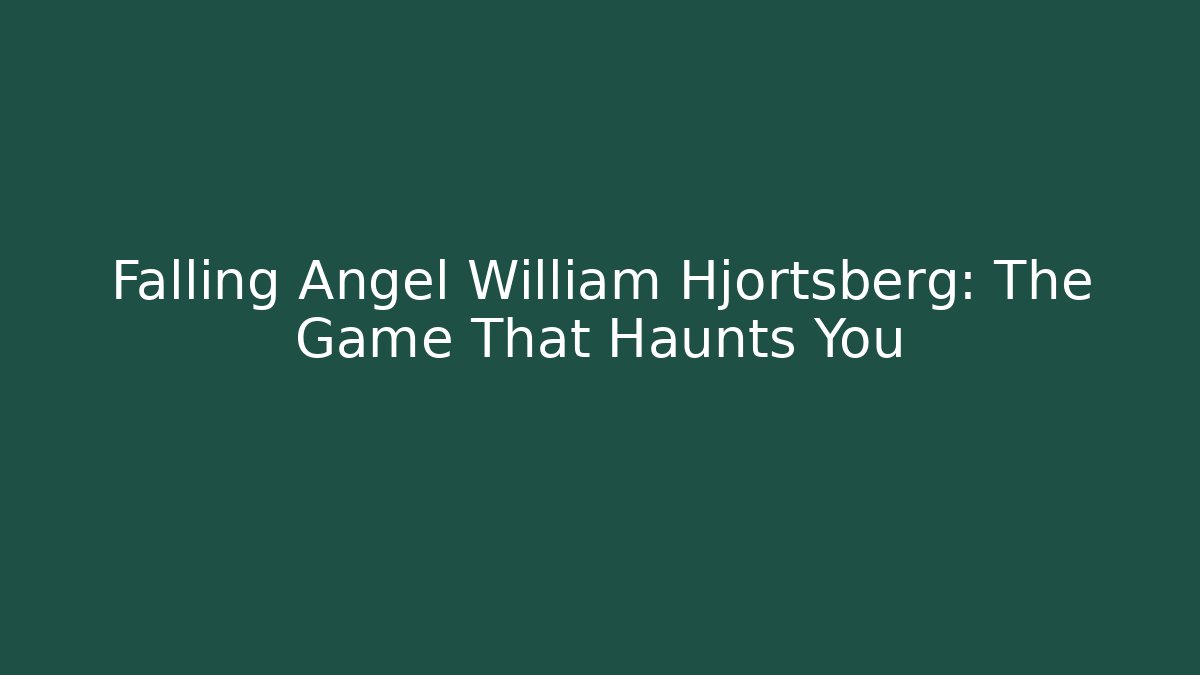 Falling Angel William Hjortsberg: The Game That Haunts You - Critter Realm