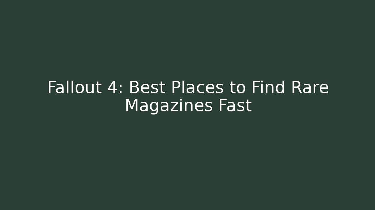 Fallout 4: Best Places to Find Rare Magazines Fast - Critter Realm