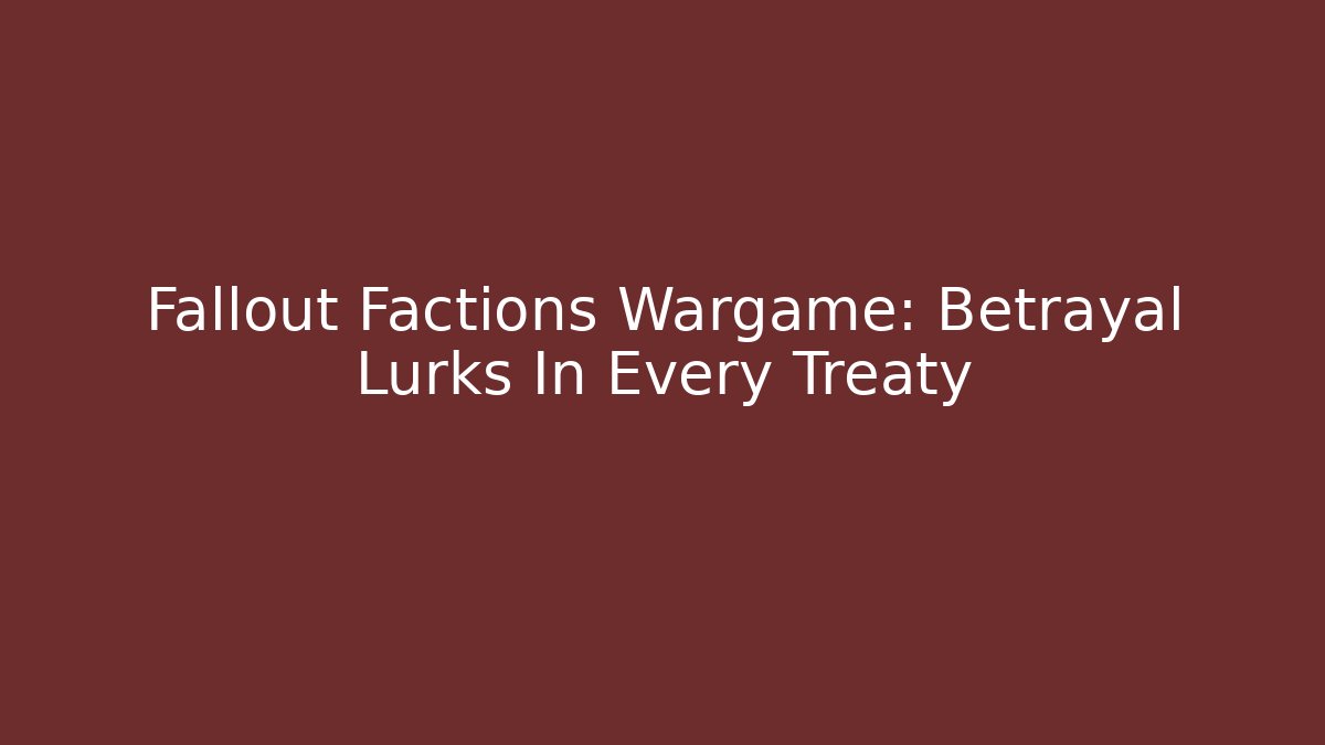 Fallout Factions Wargame: Betrayal Lurks In Every Treaty