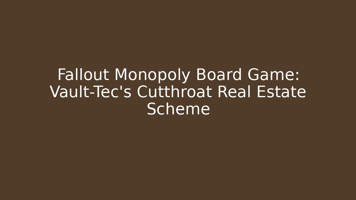Fallout Monopoly Board Game: Vault-Tec’s Cutthroat Real Estate Scheme