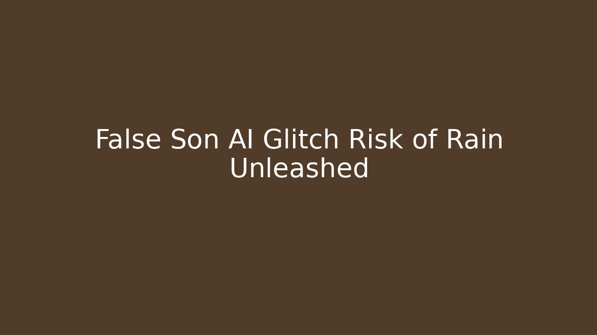 False Son AI Glitch Risk of Rain Unleashed