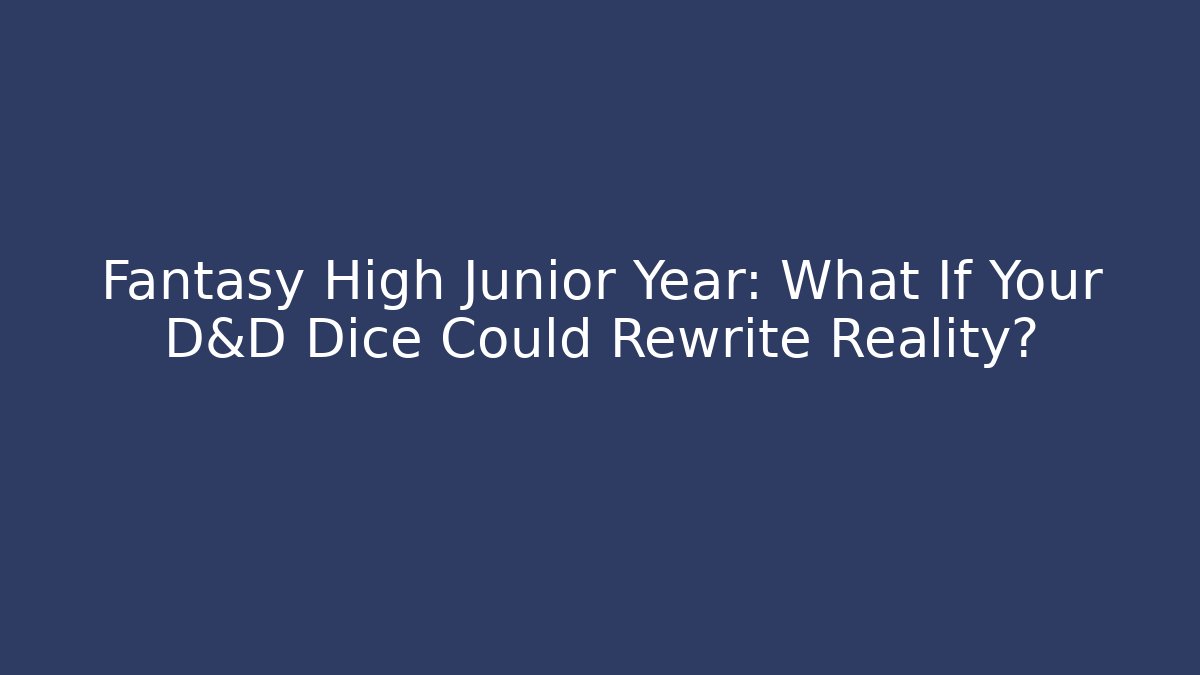Fantasy High Junior Year: What If Your D&D Dice Could Rewrite Reality?