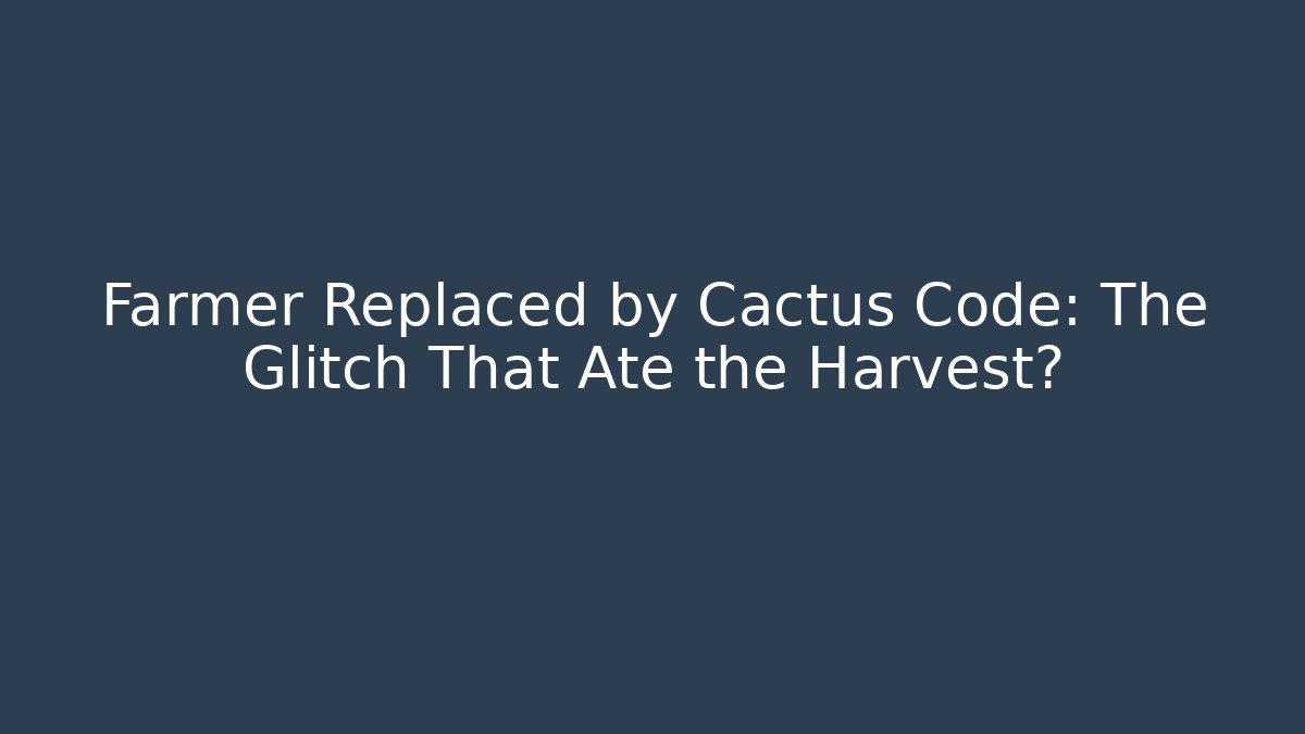 Farmer Replaced by Cactus Code: The Glitch That Ate the Harvest?