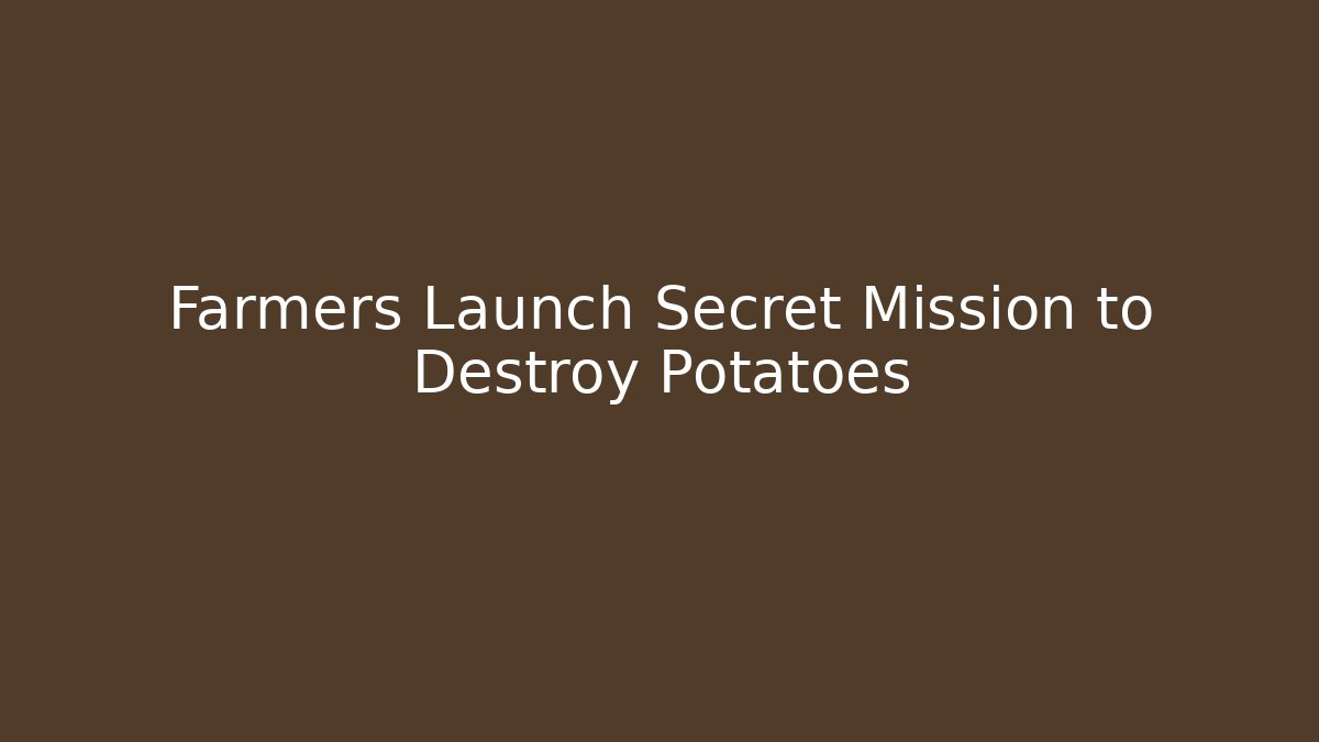 Farmers Launch Secret Mission to Destroy Potatoes - Critter Realm