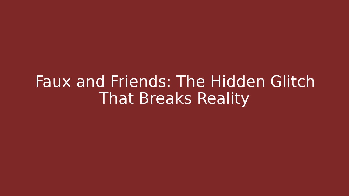 Faux and Friends: The Hidden Glitch That Breaks Reality