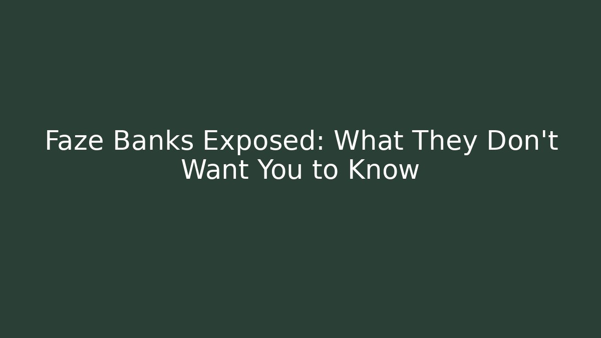 Faze Banks Exposed: What They Don’t Want You to Know
