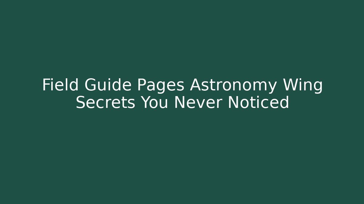 Field Guide Pages Astronomy Wing Secrets You Never Noticed - Critter Realm