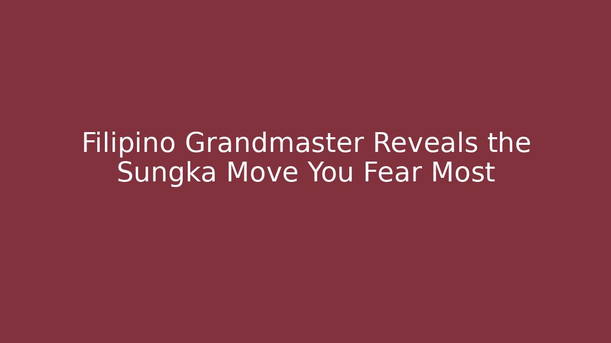 Filipino Grandmaster Reveals the Sungka Move You Fear Most