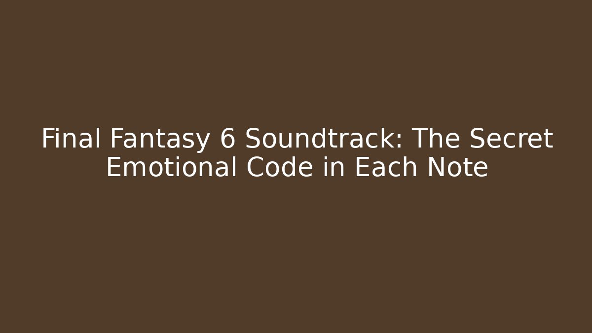 Final Fantasy 6 Soundtrack: The Secret Emotional Code in Each Note - Critter Realm