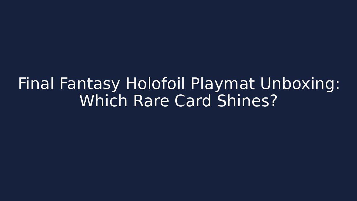 Final Fantasy Holofoil Playmat Unboxing: Which Rare Card Shines?