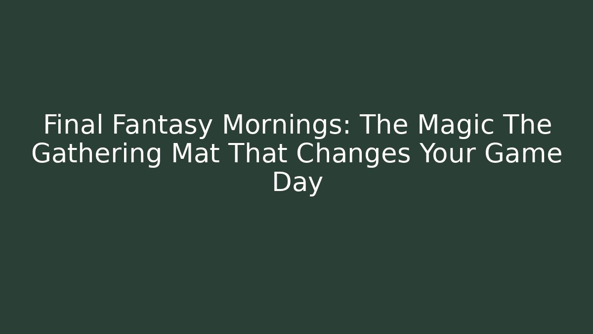 Final Fantasy Mornings: The Magic The Gathering Mat That Changes Your Game Day