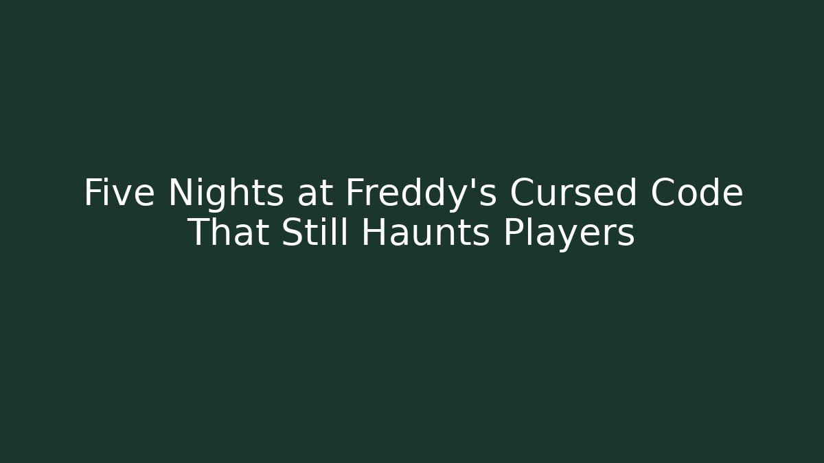 Five Nights at Freddy's Cursed Code That Still Haunts Players